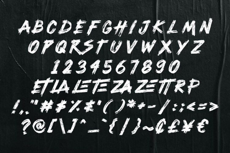 Dry Brush All Caps Font